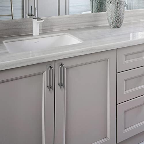 Guolich 2 Pcs Hole Centers 3.77 Inch(96mm) Kitchen Drawer Handle Door Cabinet Pulls Stainless Steel Handle Modern Brushed Brass Hardware for Wardrobe Bathroom Dresser (Silver) - Image 3