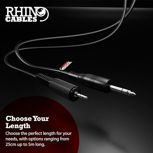 rhinocables 3.5mm to 6.35mm Jack Audio Cable TRS Stereo Aux Sound Lead Male Plug (6.35mm, ¼ in to 3.5mm - Image 4
