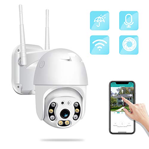 Wireless Security Camera Outdoor, 1080P Home WiFi IP Camera, Pan Tilt Dome Surveillance