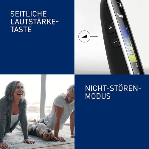 Panasonic KX-TGH723GS Schnurlostelefon mit Anrufbeantworter 3er Set (DECT Telefon, strahlungsarm, Farbdisplay, Anrufsperre, Freisprechen) schwarz