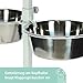 Kerbl Pet Futterbar, Hundenapf, weiß, 54x27x43cm, 2x1800ml, Stahlgestell, Hunde, 2X Edelstahlnapf, stufenlos höhenverstellbar, erhöhter Futternapf