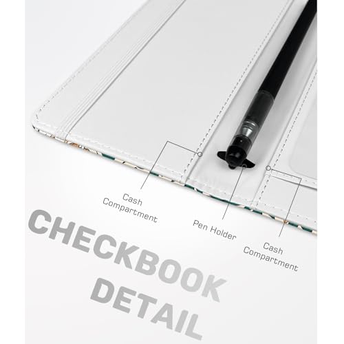 Image of Printed Checkbook Cover, RFID Blocking Checkbook, Stylish, Lightweight, Slim Durable, Multi-Functional Checkbook Holder for Personal and Business Checks (Flower-Yellow)