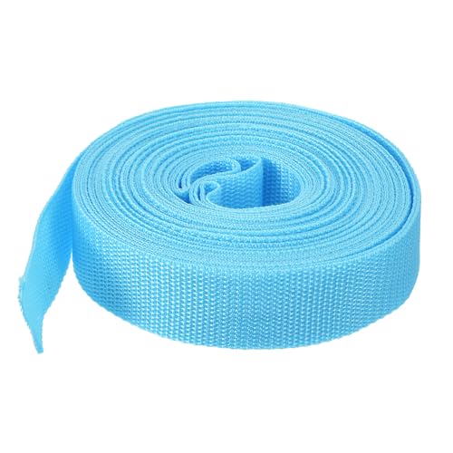 Image of MECCANIXITY Lightweight Polypropylene Webbing Strap 1 1 /4 inch 10 Yard Backpack Strapping Band Sky Blue for Outdoor Luggage Cargo Straps
