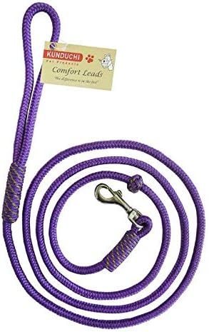 Kunduchi Comfort Clip Lead for Small Dogs, 1.8 Meter Length x 7 mm Width, Purple