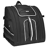 ANCHOM Ski Boot Bag, 55L Ski Boot Bag Backpack and Snowboard Backpack, Snowproof Travel Luggage for Store Boots, Jacket, Skis, Snowboard, Helmet, Goggles, Gloves & Accessories, for Men and Women Black