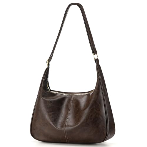 Sightor Hobo-Tasche für Damen, Leder Umhängetasche Vintage Lederlook...