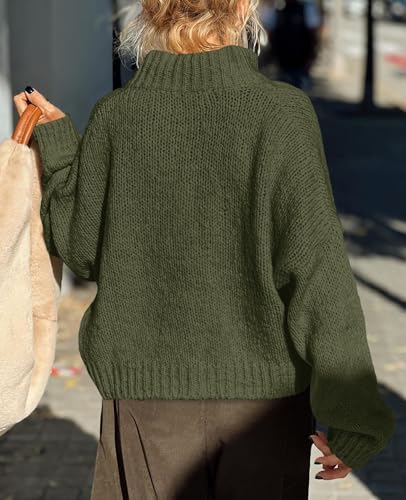 Image of Saodimallsu Womens Cropped Cardigan Sweaters Button Up Chunky Knit Long Sleeve Collared Open Front Loose Jackets