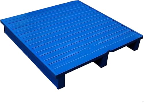 TIST Supermarket High Load Bearing Steel Pallet Warehouse Racking Storage Pad Metal Heavy Duty Platform for Wet Basement Storage(Blue-b,100x100x12.5cm)