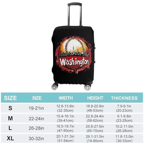 Baseball Fans Washington Luggage Cover Suitcase Protector Travel Baggage Covers for Men Women S2