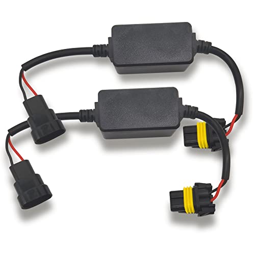 2 Pcs LED Canbus Error Free Anti Flickering Resistor Decoder 9005/HB3/9006/HB4/9012 LED Decoder for LED Headlight Warning Canceller Capacitors Resistor