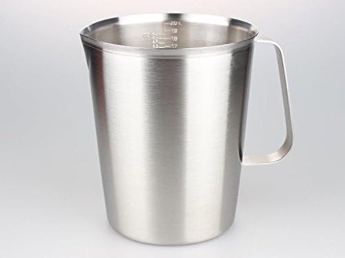 Airgoesin Measure Cup Mix Stir Pourer Frothing Pitcher 64oz 2000ml Stainless Steel Kitchen (64oz)