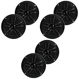 BOSS Audio MR6B 6.5 Inch 180W Dual Cone Black Marine Audio Speakers (6 Pack)