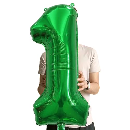 Image of Number Balloons Green Party Balloon - Giant Number 1 Balloon, 40 Inch Large Balloon for St. Patrick's Day Games Theme Birthday Decoration, Girls Boys Party Supplies