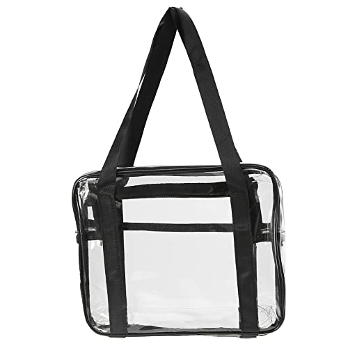 Tbkoly Trousse de maquillage transparente - Sac à main épais - Étanche - Sac à langer, Noir Cover