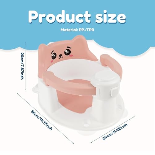 Siège de bain bébé 20 cm antidérapant avec ventouses pour douche - 2