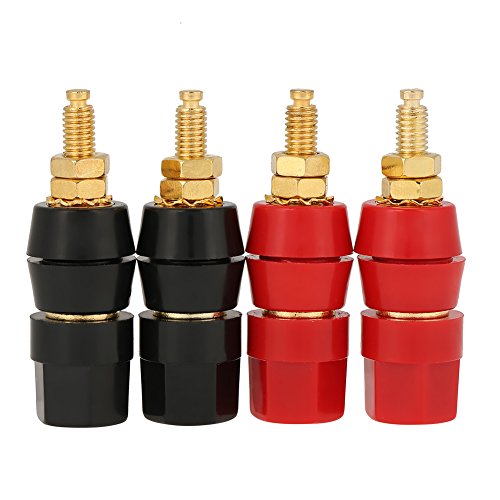 4 Pzs Conector Banana Panel Audio Negro y Rojo miniatura 1