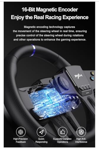 Image of Playtastic PXN V900 GEN2 Racing Wheel, Universal USB Car Simulator with 270 /900 Degree Steering Control, Pedals for PC, PS3, PS4, Xbox One, Xbox Series X /S, Switch