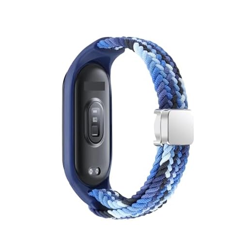 OBAEHH Braided Strap for Xiaomi Mi Band 8 Elastic Nylon Solo Loop Watch Bracelet with Magnetic Buckle for miband 8 NFC Watchbands(Gradient blue,For Miband 7 6 5 4 3)