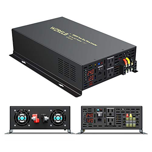 3000 Watt 24V Dc Pure Sine Wave Power Inverter With Remote Control Switch, Dual 110V 120V Ac Outlets, Automotive Back Up Power Supply Car Converter For Rv Truck Boat Camping #TOP1