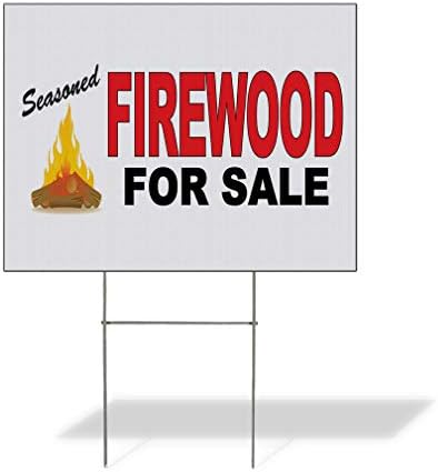 Fastasticdeals Weatherproof Yard Sign Firewood for Sale Red Black B Lawn Garden Ideas 24x18 Inches 2 Sides Print