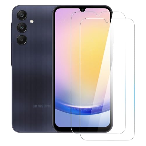 TENOC Screen Protector for Samsung Galaxy A25 2-Pack Clear 9H Tempered Glass Film Cover Sensor Protection Case Friendly for 6.5 inch