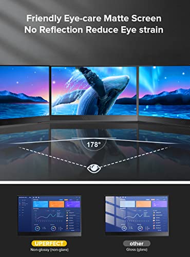 undefined UPERFECT True 4K Portable Monitor, 600 Nits Brightness 100% AdobeRGB, Unique Arch Metal Frame, 15.6'' UHD IPS 3840x2160 USB C Monitor, HDR FreeSync Dual Speakers Type-C HDMI OTG w/Smart Case の商品画像 6