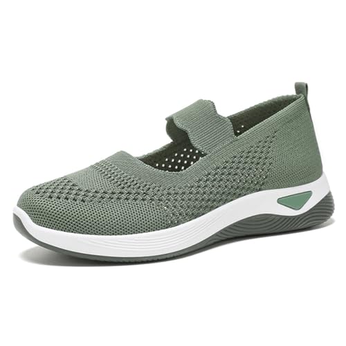 WDRHC Zapatos Slip-On de Verano para Mujer - Loafers Ligeros y Transpirables, Antideslizantes & Acolchados,Zapatos Casuales de Punta Redonda para el Día a Día, Azul/Rosa/Negro/Khaki/Morado,Talla 36-42