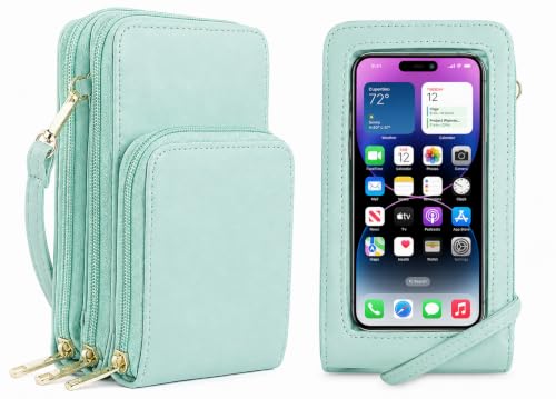 Image of Crossbody Cellphone Purse Women Touch Screen Bag RFID Blocking Wallet Handbag Shoulder Strap