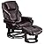 Flash Furniture Contemporary Leather Recliner and Ottoman with Swiveling Mahogany Wood Base by Flash Furniture