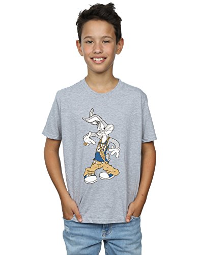 LOONEY TUNES Boys Bugs Bunny Rapper T-Shirt 9-11 Years Sport Grey