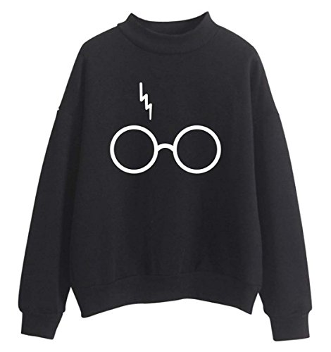 SIMYJOY Mujere Fans Sudaderas Niñas Cool Casual Linda Jersey Loose Fitting Top Negro S