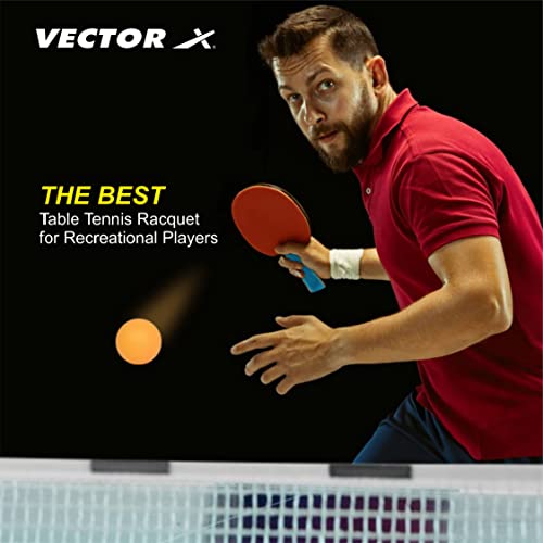 Image of Vector X Combo Set of Table Tennis Rackets Rubber | Light Weight |Comfortable Grip |Wooden Material | Best Combo Set |(Pack of 2 Bats and 3 Balls)