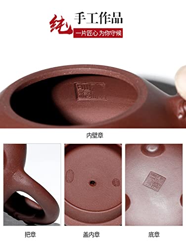 Teapot 8.5Oz Chinese Yixing Zisha Clay Tea Pot Handmade Ceramic Shipiao Pottery Purple Mud Kungfu Kettle Filter Loose Puer #TOP6