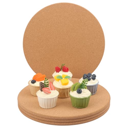 Yiksonyo 4 Pack 12 Inch Cork Plant Saucers, 12 Inch Absorbent Round Cork Plant Coasters for Indoor Flower Pots, Planters, Houseplants, Surface Protection by Yiksonyo - Used condition - US$24.09