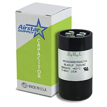 36-43 uF x 220/250 VAC - Well Pump Motor Start Capacitor - 36-43 uF x 250 VAC BMI Replacement # 092A036B250AC1A - Made in the USA