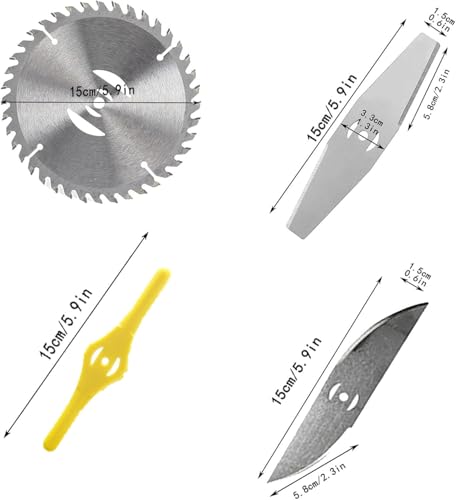 6\" Weed Wacker Replacement Blades - Electric Battery Powered Weed Wacker Attachments,Metal Blade Weed Trimmer,Cordless Brush Cutter Plastic Blade Heads for Cordless String Trimmer Battery Powered - Thumbnail 6