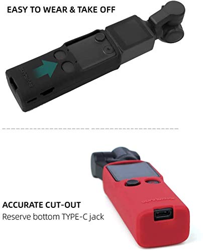 Honorall Capa de silicone para FIMI Palm Handheld Gimbal Camera Capa protetora Tampa da lente da pel