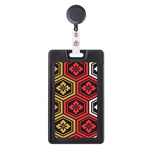 Porte-badge rétractable japonais haut de gamme au motif artistique abstrait