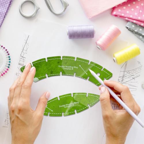 5X Double Wedding Ring Quilt Templates, New Multifunctional Reusable Quilting