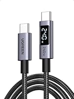 UGREEN 240W USB C to USB-C Cable with Digital Display PD 3.1 Type C to C Fast Charging Cable Compatible with MacBook Pro M4/Air, iPad Pro 2025, HP EliteBook, iPhone Air/17/16, Galaxy S25, 1M