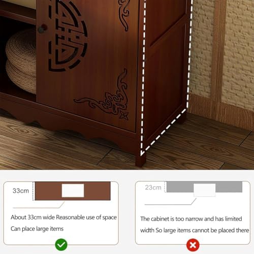 Bamboo Personal Shrine Altar Table with Storage - Chinese Cabinet Pedestal Offering Table for Entryway & Living Room, Perfect for Small Spaces, 70cm/27.6in