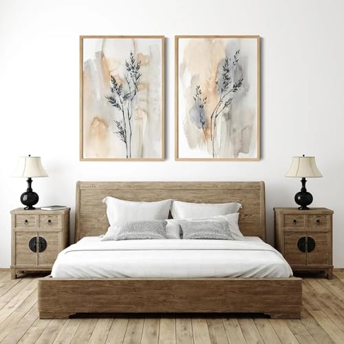Herbes sauvages sur double toile 60x80cm pour habiller un grand mur vide