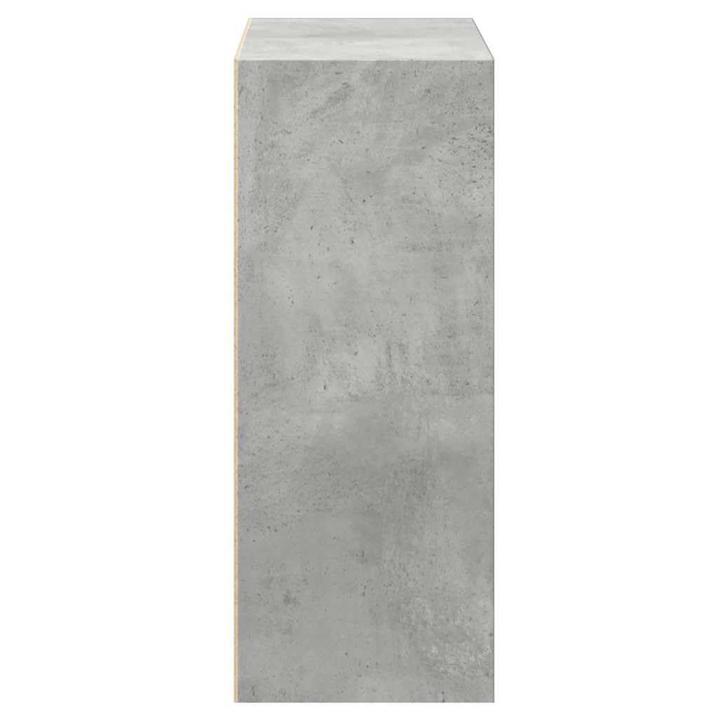 Libreria a 2 scomparti, grigio cemento, 60 x 30 x 76,5 cm, in legno con spazio, salvaspazio come scaffale e divisorio per soggiorno, ufficio, studio, cameretta dei bambini, ripiano aperto
