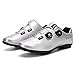 Zapatillas de Ciclismo de Carretera para Hombre y Mujer, Zapatillas de Bicicleta de Carretera, Ciclo de Spinning, Zapatillas de Ciclismo de Carretera para Montar en Interiores,Plata,43
