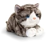 Lashuma Plüschtier Katze Grau Getigert Jade, Keel Toys Kuscheltier Kätzchen liegend 32 cm