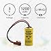 elxjar (2-Pack) 3V 1200mAh BR-2/3A Lithium Battery Replacement for Panasonic BR-2/3ASSP, Omron Instruments, Water Meter, Gas Meter, CNC, PLC Machines