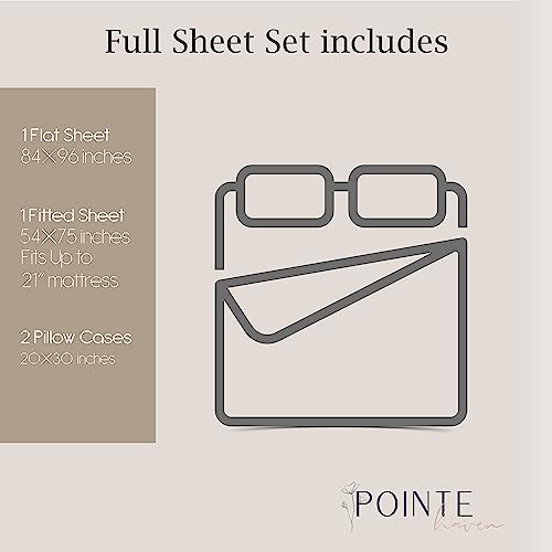 Pointehaven 100% Cotton Percale Sheets Twin Size - Printed Bed Sheet & Pillowcase Sets - Soft Cotton 3 Piece Bed Sheets Set - Fits Mattress 18 Inches Deep Pocket - Color (Cypress, Full) #TOP6