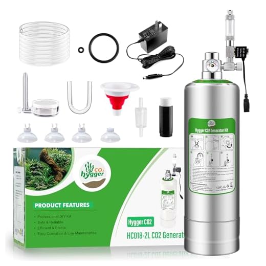2L Aquarium CO2 Generator System, CO2 System Kit with Regulator and Needle Valve for Aquarium Plants Tanks