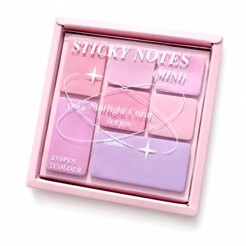 Image of 210 Sheets Colorful Sticky Notes | Mini Pastel Tabs | Self-Adhesive Memo Pads for Notes-4 Size, Reminders, Planners, Study, Office & Creative Journaling, Reminders, and Creative Ideas (Multi coler)