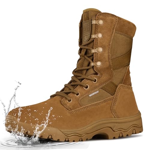 Best Boots for Military: Top Tactical Footwear Picks 11 FREE SOLDIER Men's Work Tactical Boots 8 Inches Lightweight Combat Boots Durable Suede Leather Military Boot Desert Boot(Waterproof Brown 10)